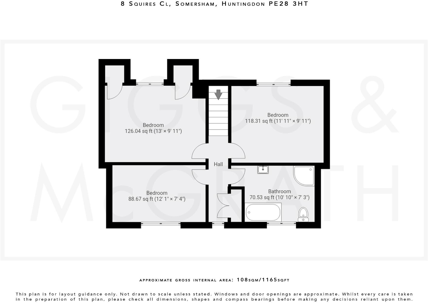 Squires Close, Somersham, Huntingdon, Cambridgeshire, PE28 3HT floorplan
