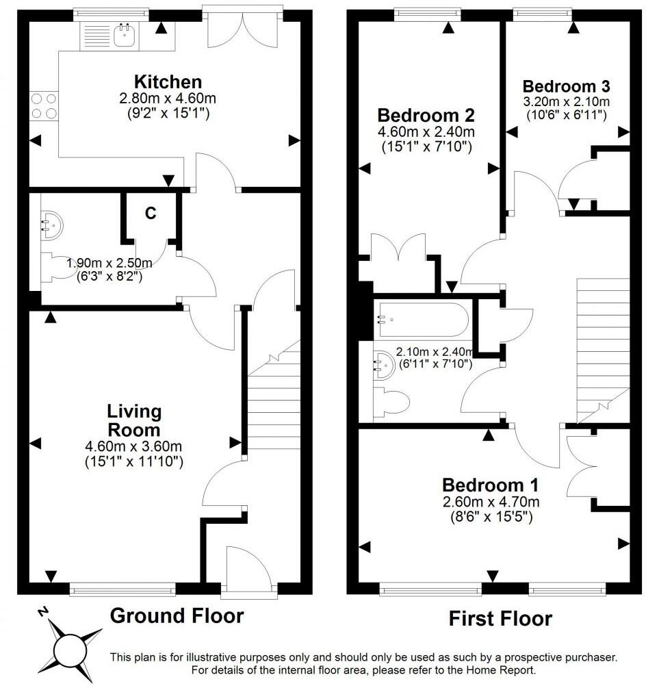 2 Heath Walk, Muirhouse, Edinburgh, EH4 4UY floorplan