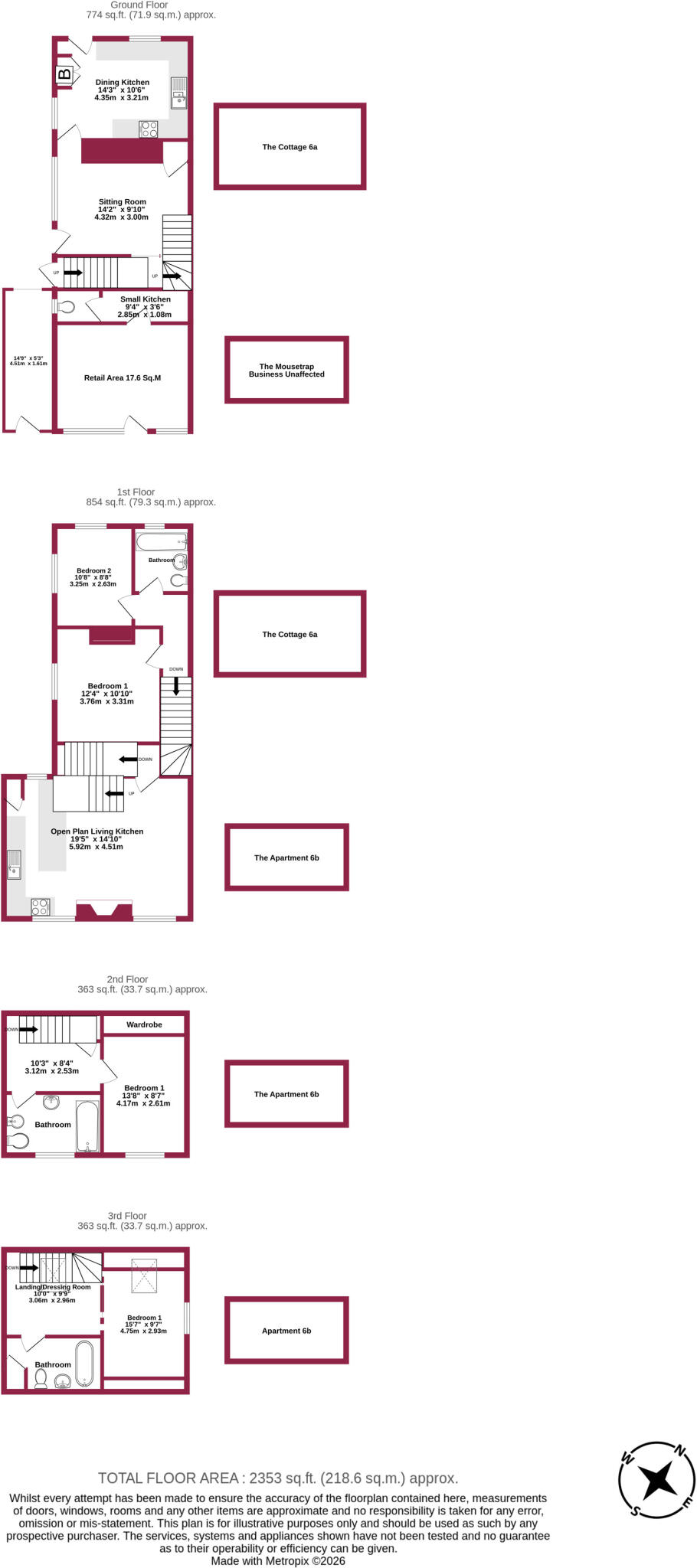 6A & 6B Church Street, Ludlow, Shropshire floorplan