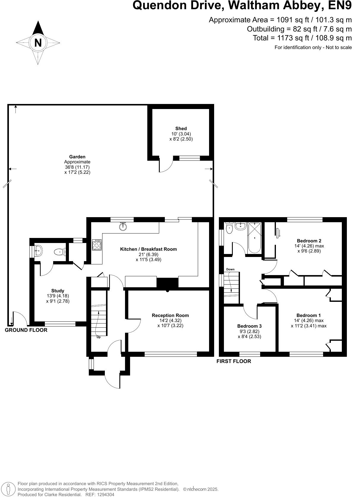 Quendon Drive, Waltham Abbey, Essex, EN9 floorplan
