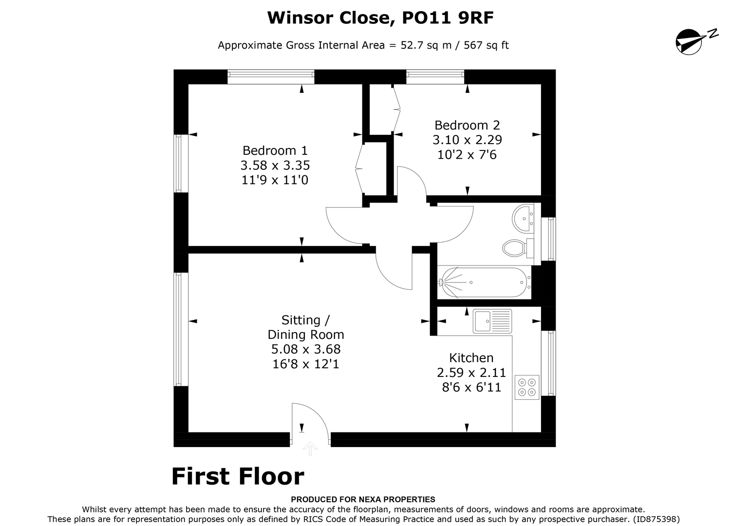 Winsor Close, Hayling Island floorplan