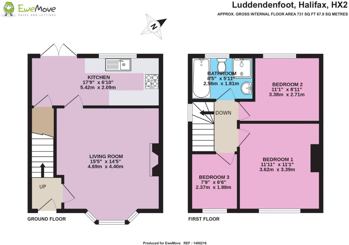 Wilmur Mount, Luddendenfoot floorplan