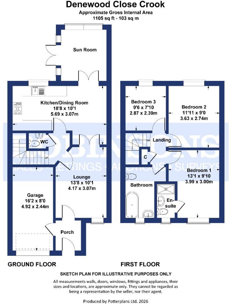 Denewood Close, Willington, Crook floorplan