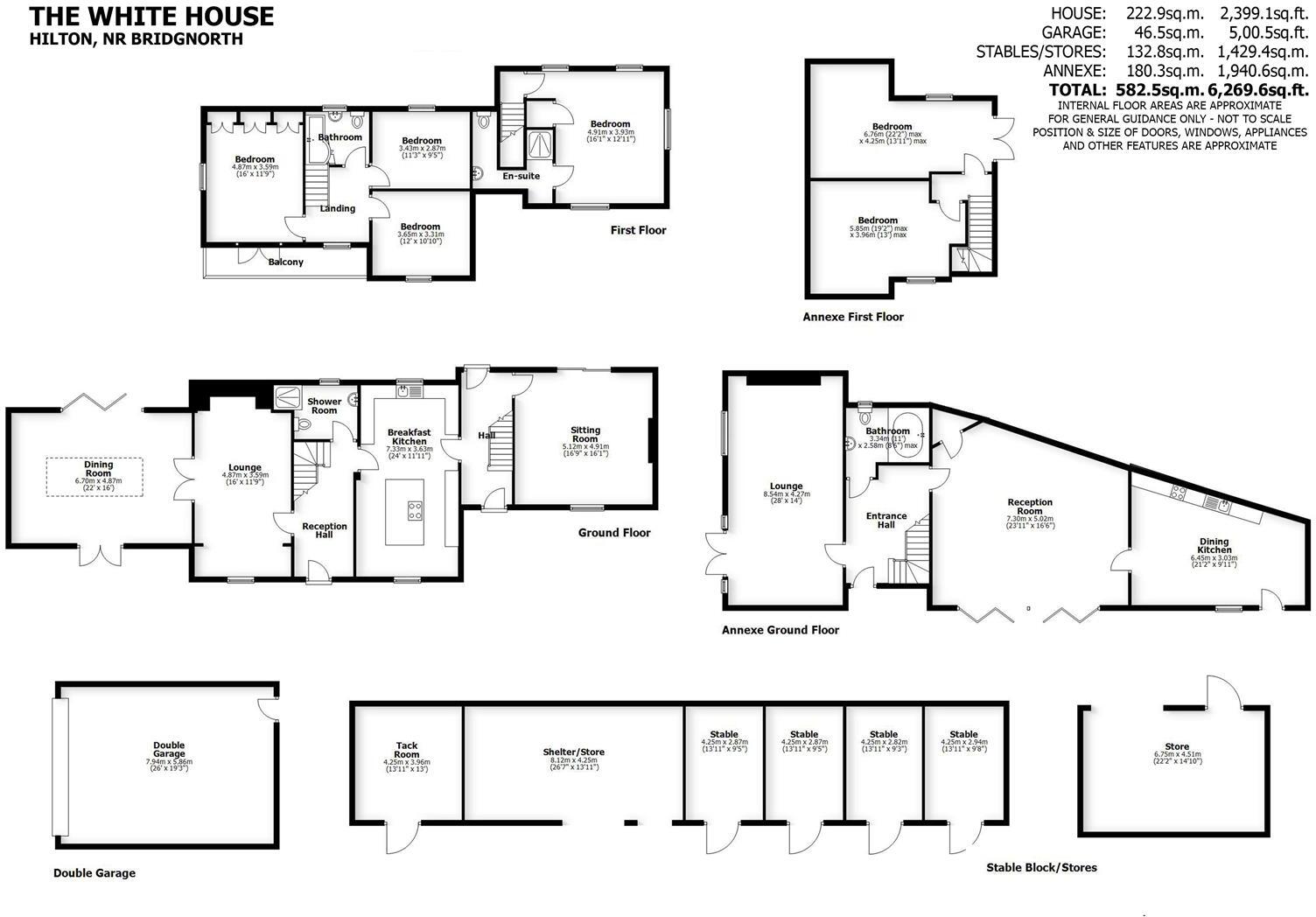 The White House, Annexe and Equestrian Facilities, Hilton, Shropshire floorplan