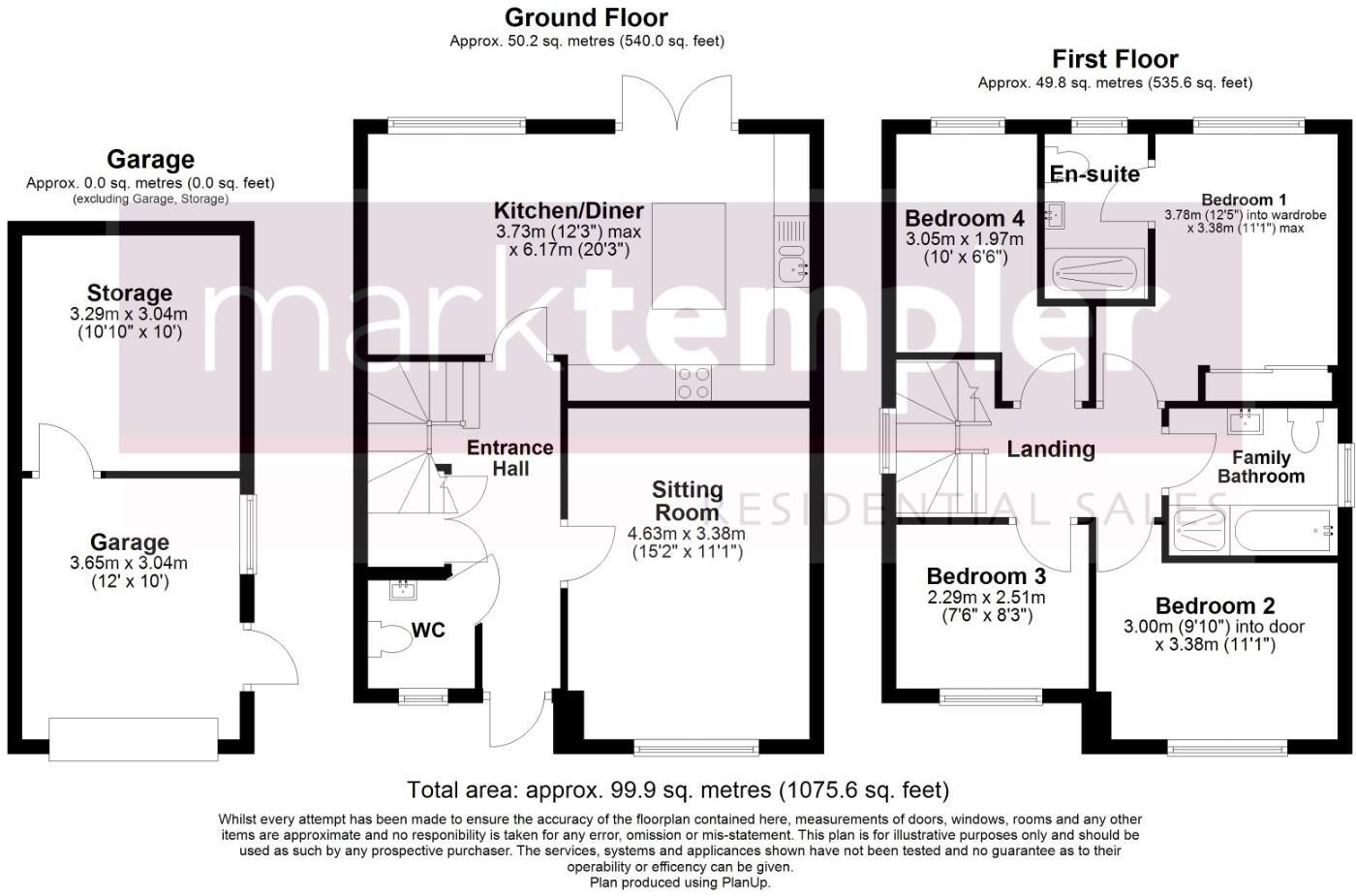 Four bedroom detached house on the popular Chestnut Park in Yatton floorplan