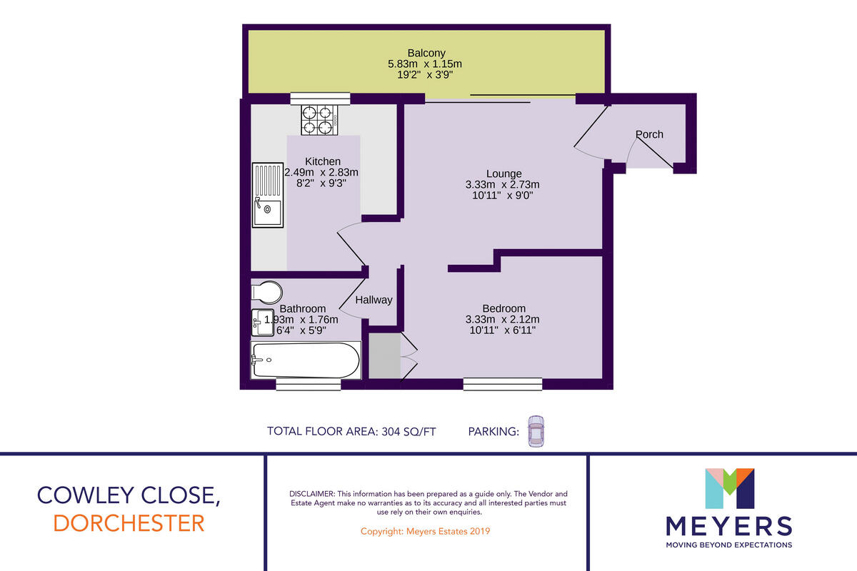 Cowley Close, Dorchester, DT1 2 floorplan