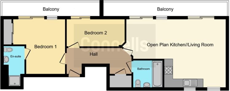Apartment 74, Alexandra House, 47 Rutland Street, Leicester, Leicestershire LE1 1SQ floorplan
