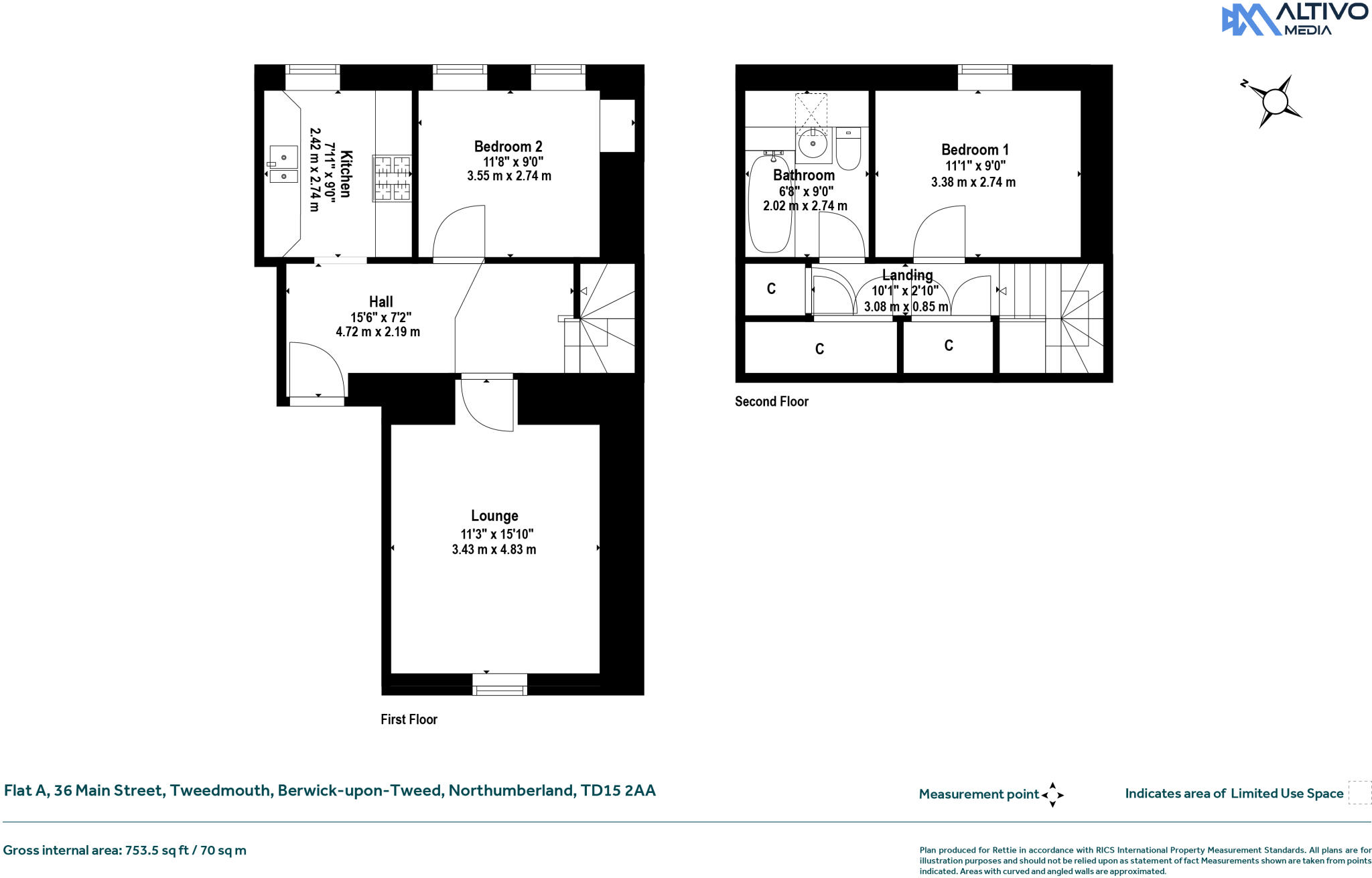 36, Main Street, Tweedmouth, Berwick-upon-Tweed, Northumberland floorplan