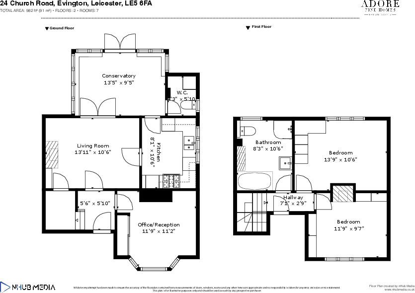 Church Road, Evington village, Leicestershire, LE5 floorplan