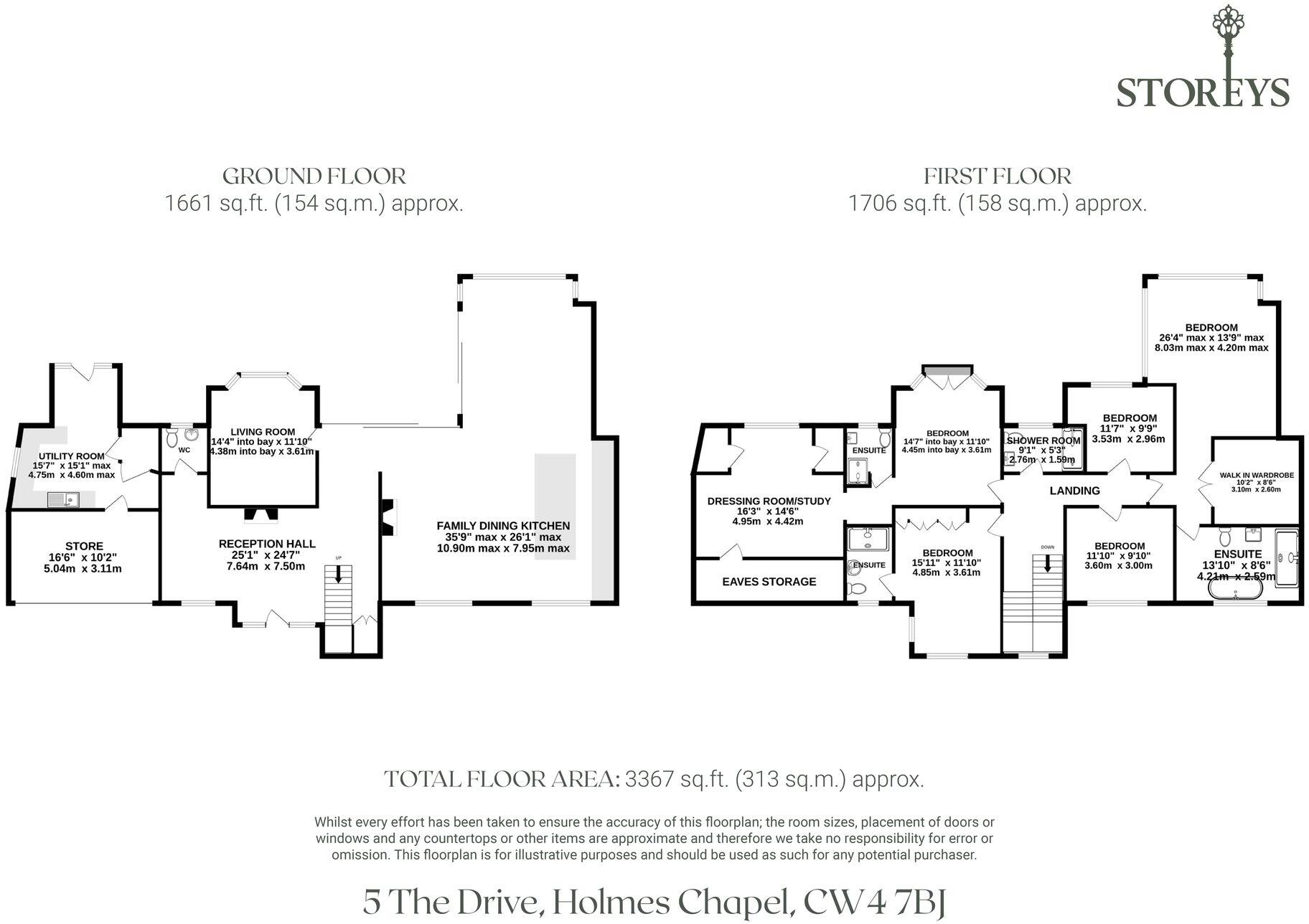 5 The Drive, Holmes Chapel, CW4 7BJ floorplan
