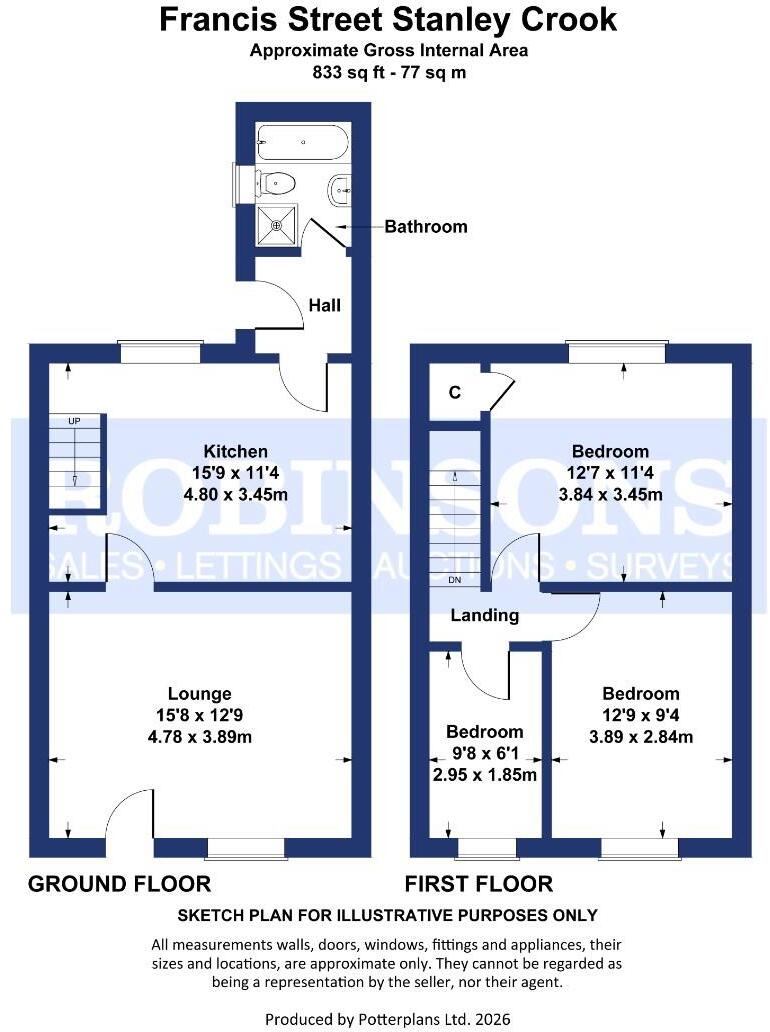 Francis Street, Stanley, Crook floorplan