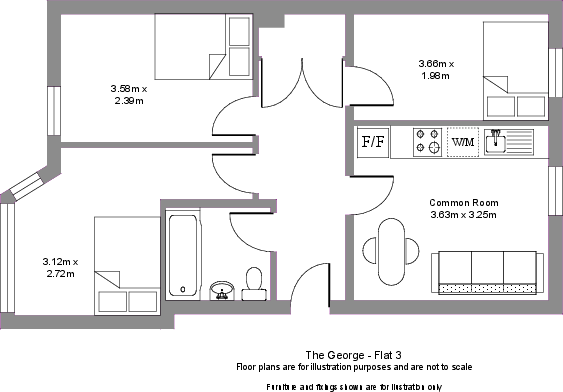 3, The George, George Street, Leamington Spa, Warwickshire floorplan