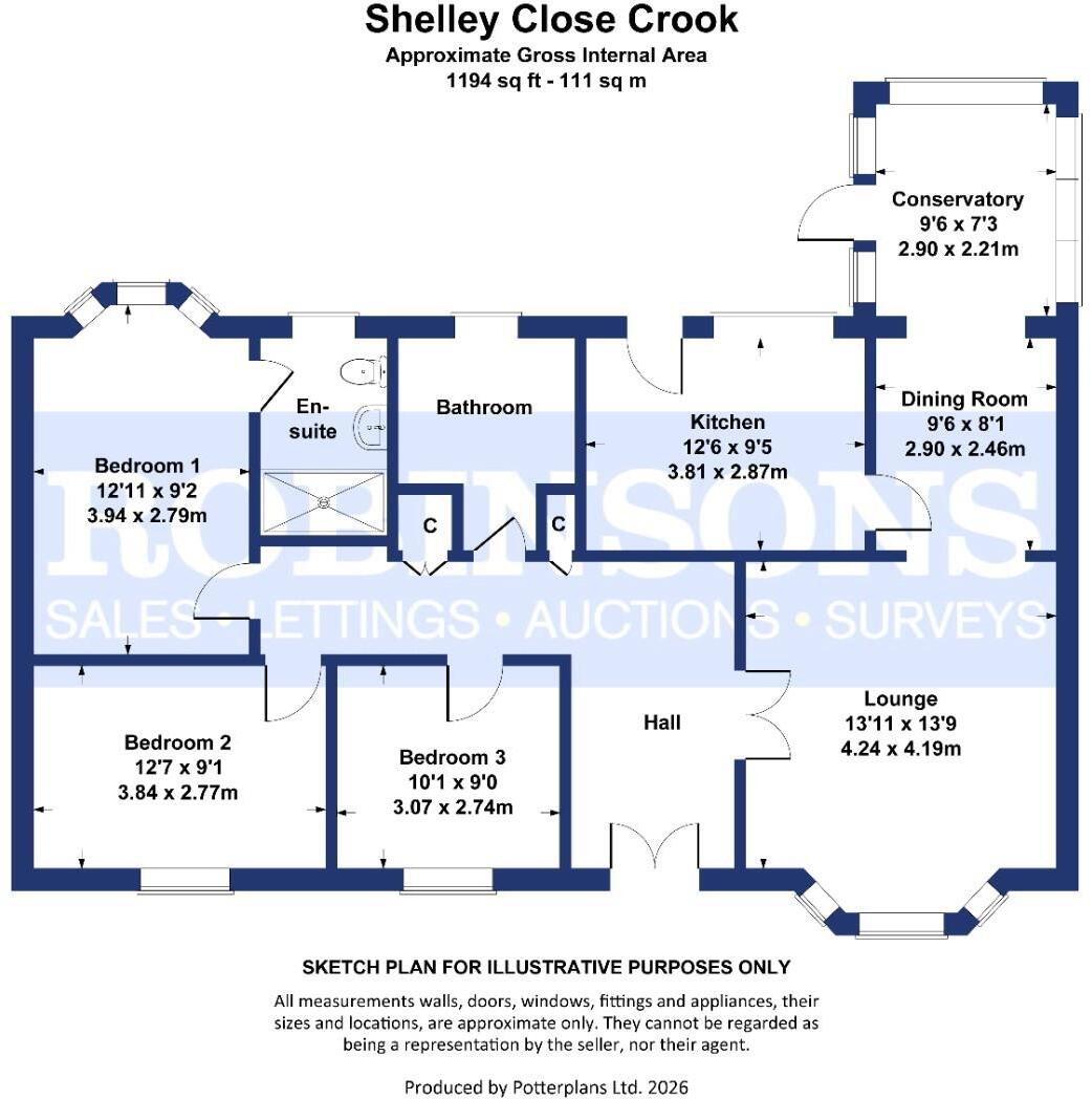 Shelley Close, Crook floorplan