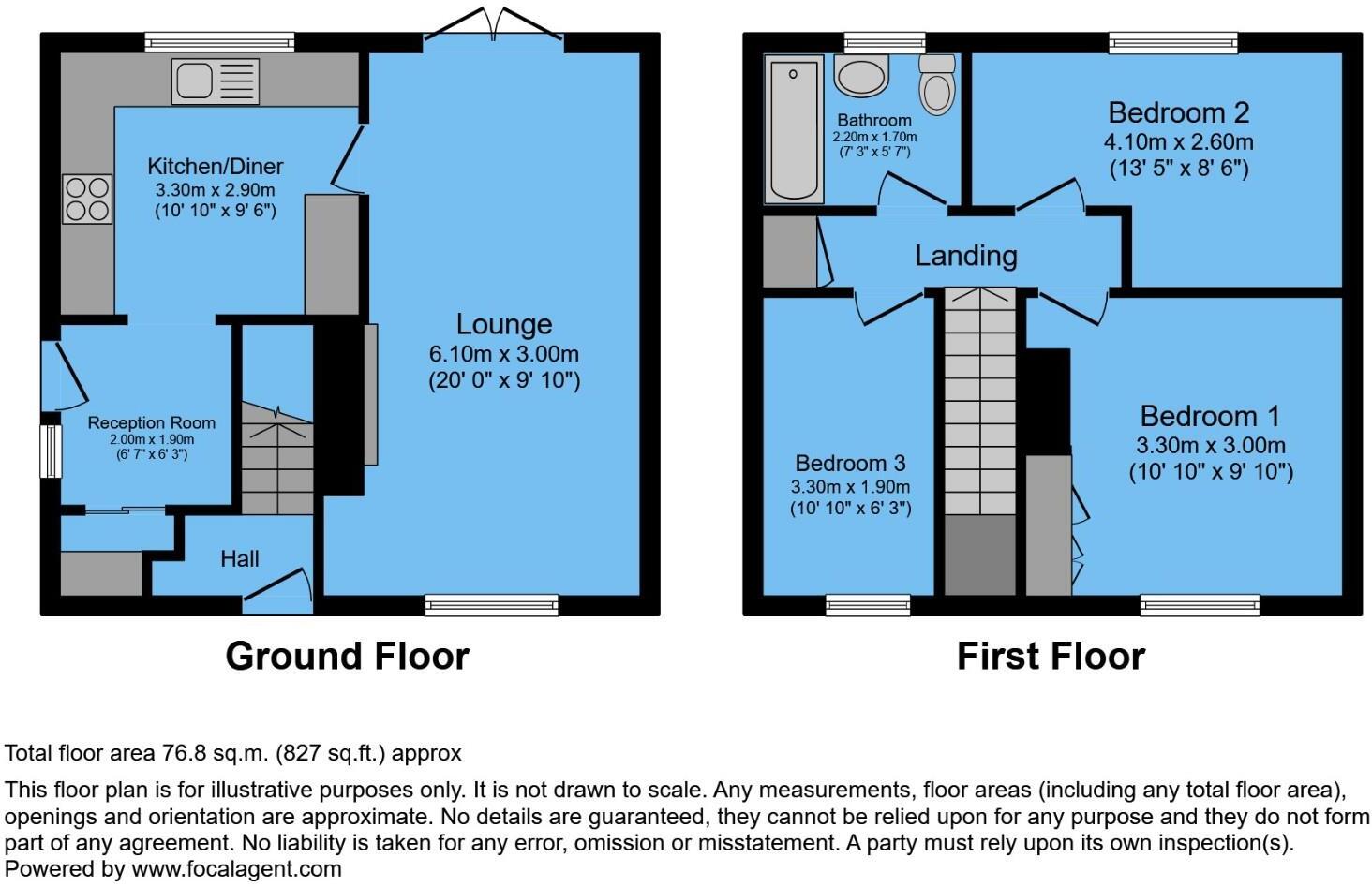 Dorset Avenue, Brimington, Chesterfield, S43 1DR floorplan