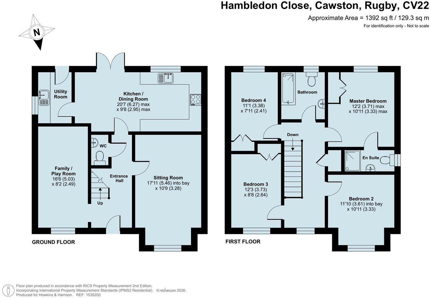 Hambledon Close, Cawston, Rugby, CV22 floorplan