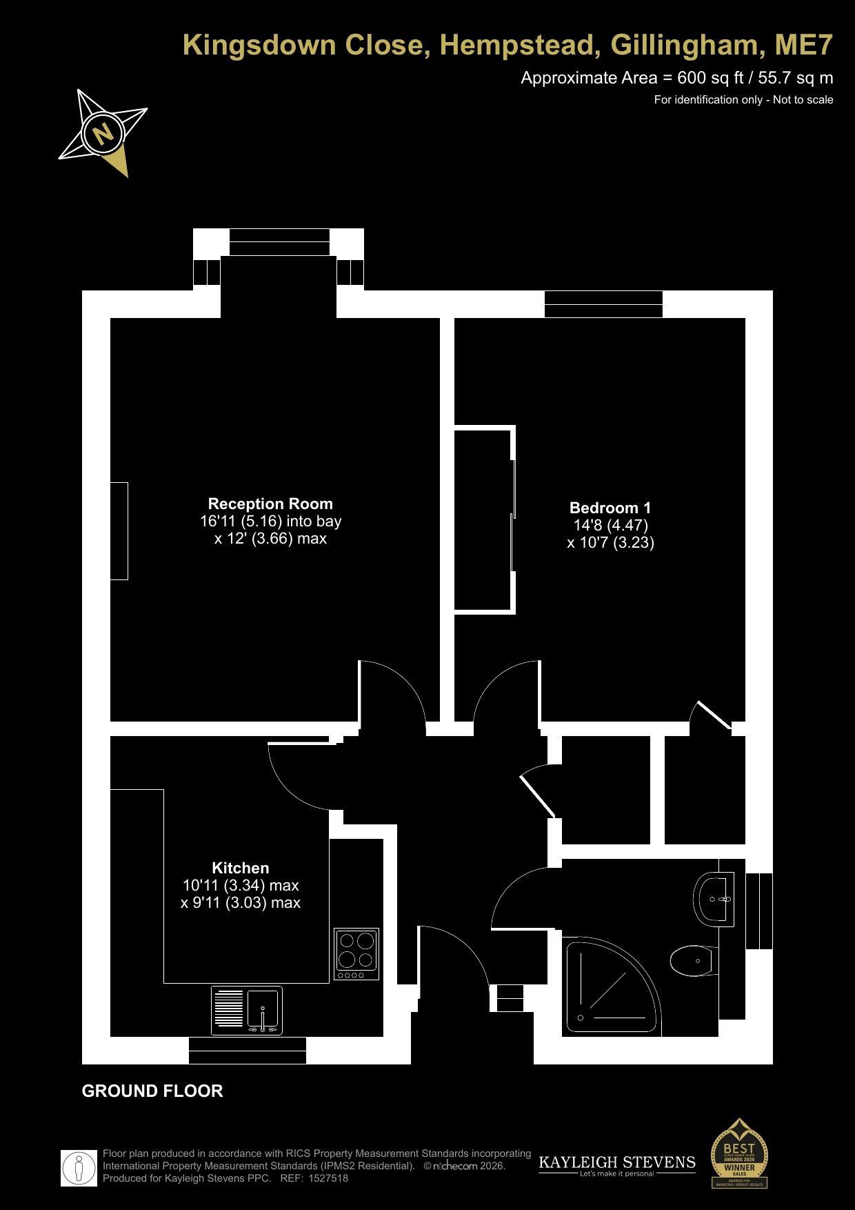 A Beautifully Presented One-Bedroom Bungalow – No Forward Chain – Hempstead floorplan