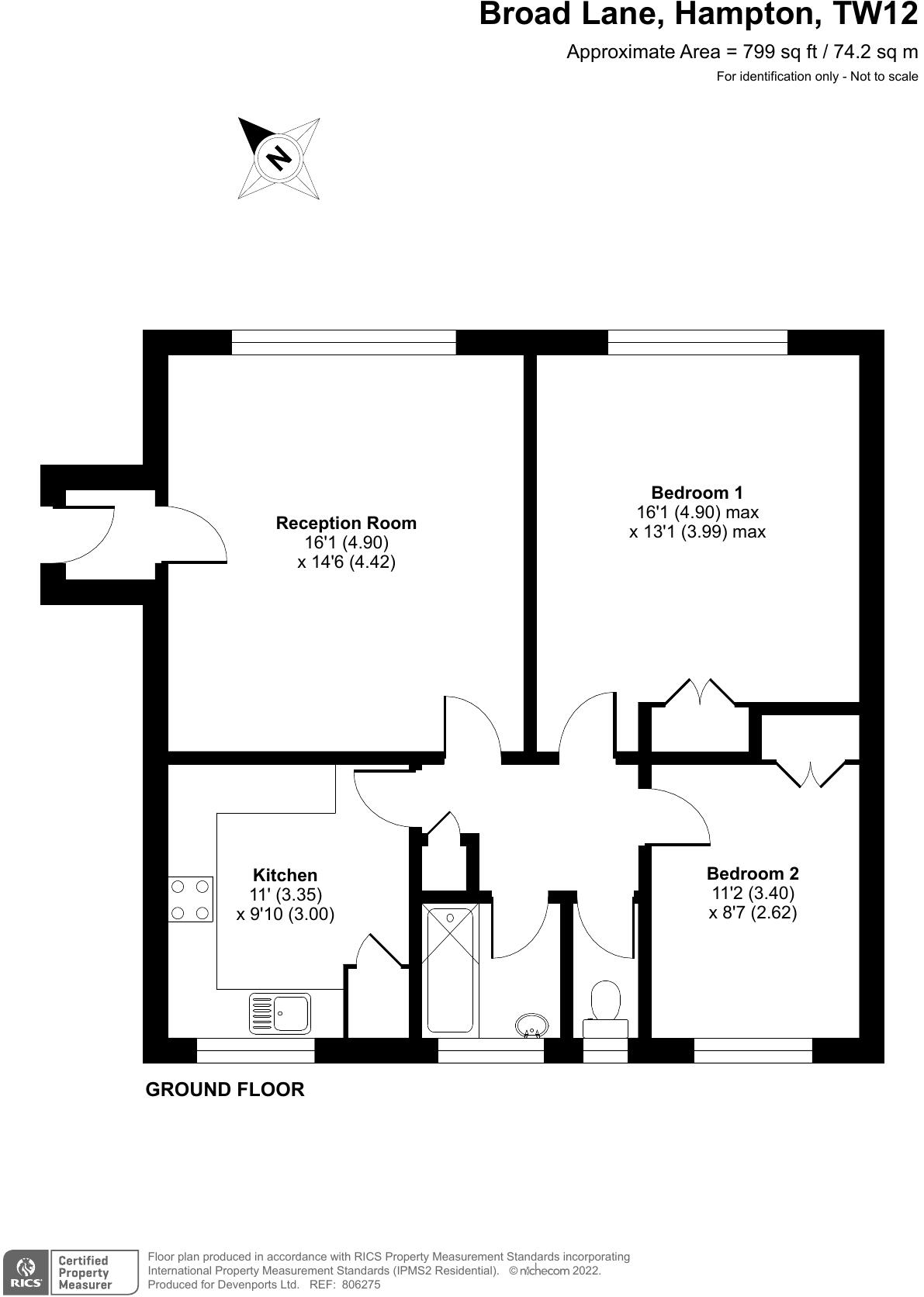 Broad Lane, Hampton, TW12 floorplan