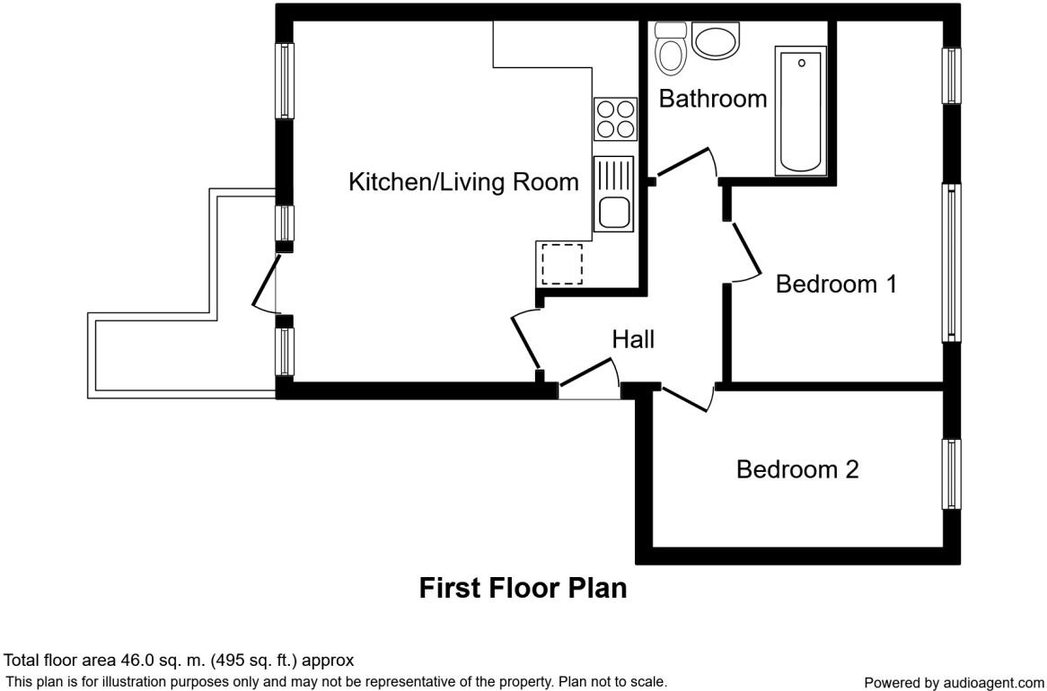 Flat 9 Windsor Court, Corner Hall, Hemel Hempstead, Hertfordshire, HP3 floorplan