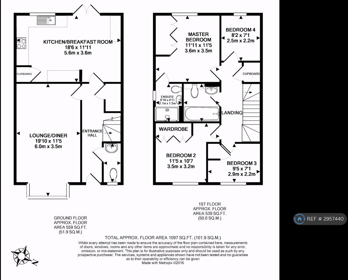 Langley Avenue, Worcester Park, KT4 floorplan