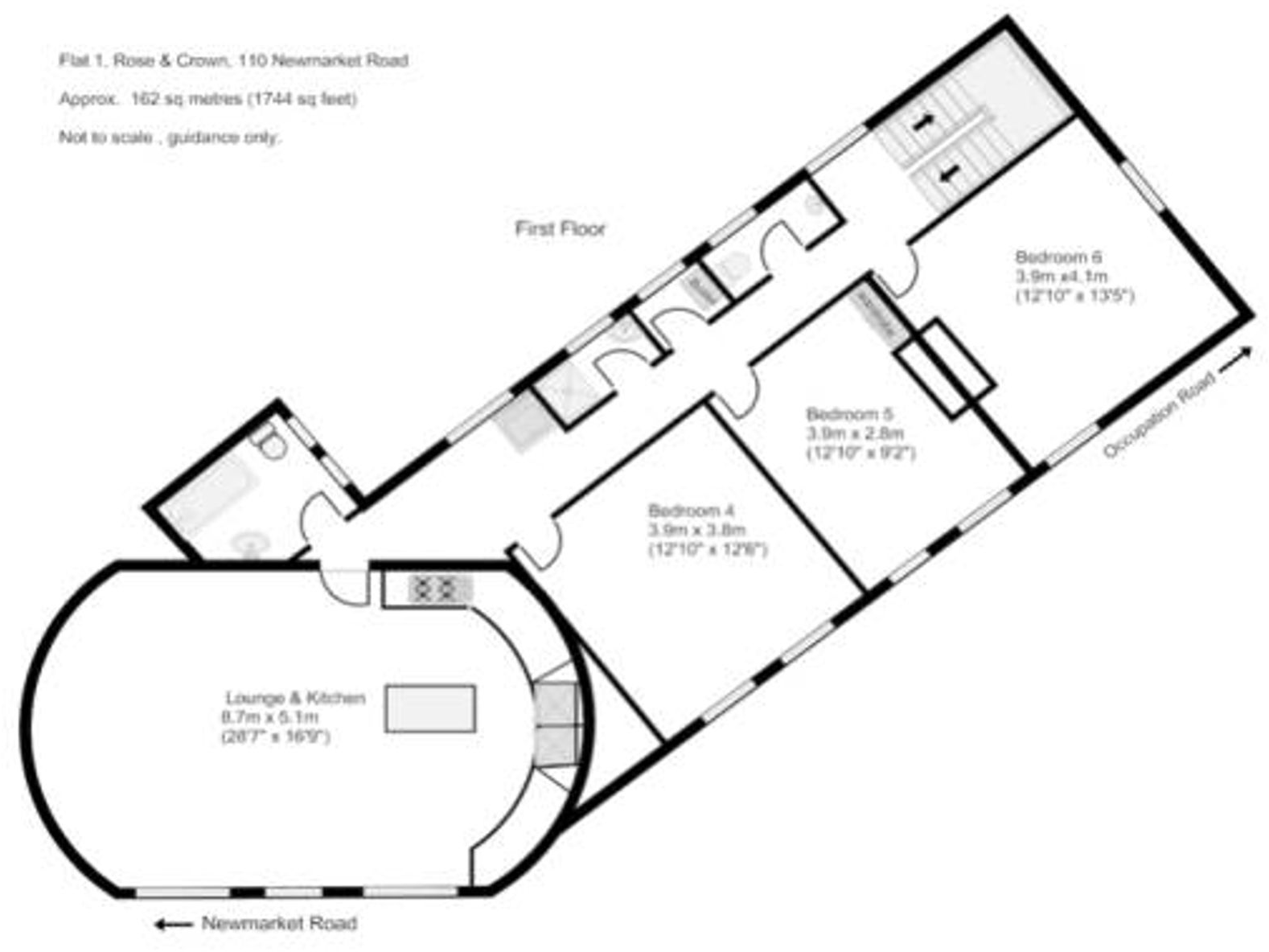 Newmarket Road, Rose & Crown House, CB5 floorplan