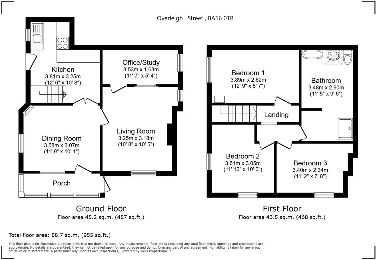 Overleigh, Street, BA16 floorplan