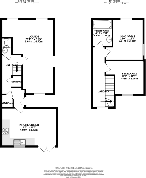 Cemetery Road, Danesmoor, Derbyshire, S45 floorplan