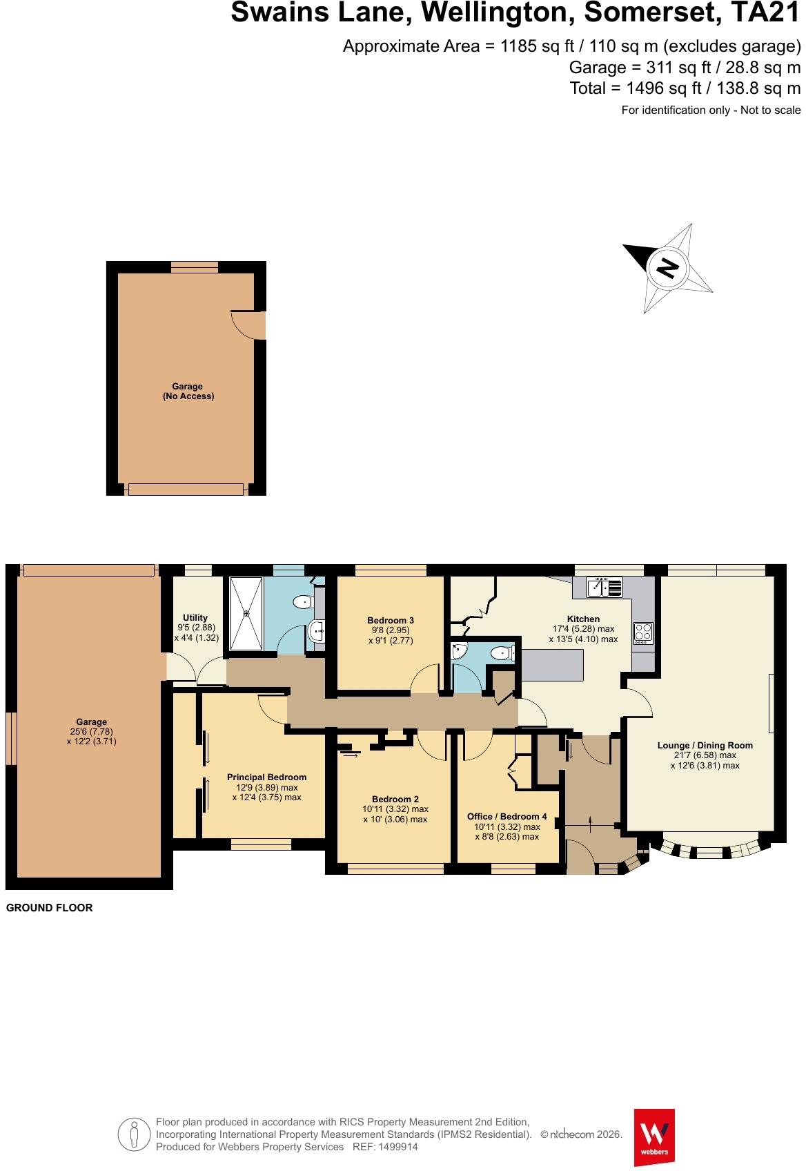 Swains Lane, Wellington, Somerset, TA21 floorplan