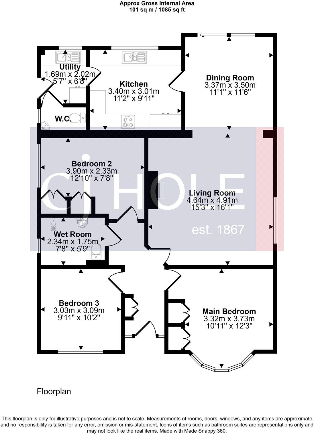 Brookfield Road, Churchdown, GL3 floorplan