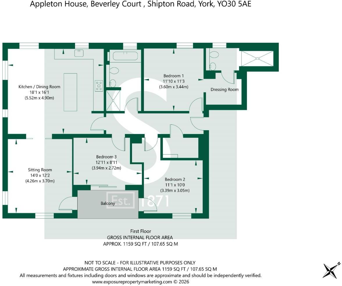 14 Appleton House, Beverley Court, Shipton Road, York floorplan