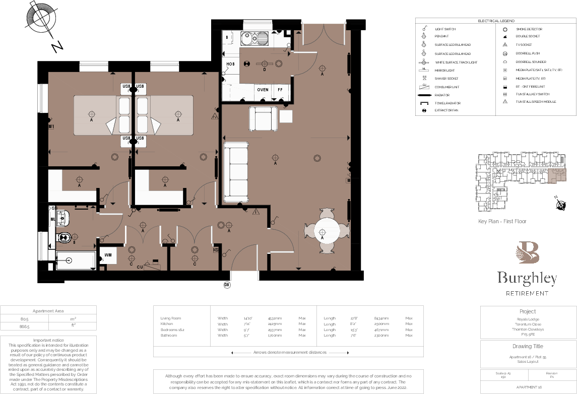 16 Royles Lodge, Torentun Close, Thornton-Cleveleys, Lancashire, FY5 floorplan