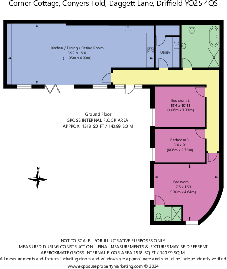 Corner Cottage, Conyers Fold, Harpham floorplan
