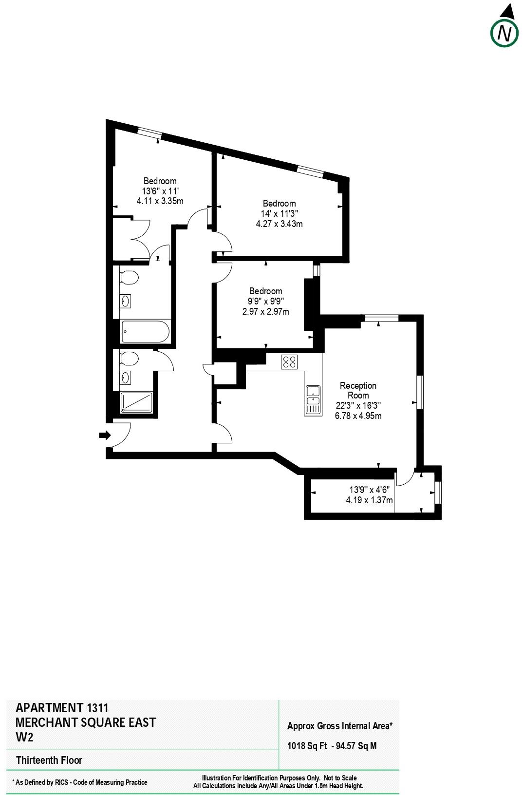 Merchant Square East, London, W2 floorplan