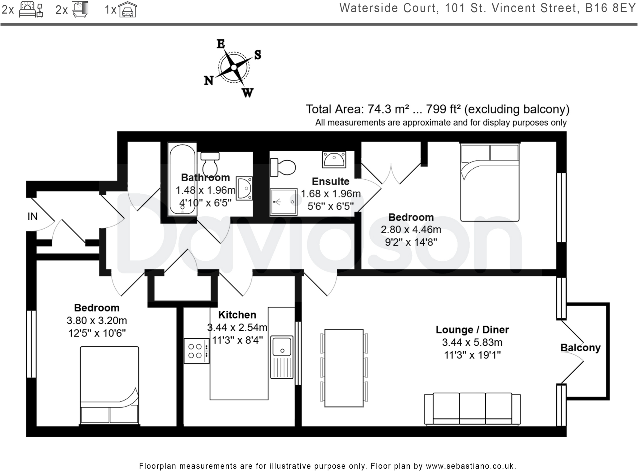 Waterside Court, 101 St. Vincent Street, Birmingham floorplan