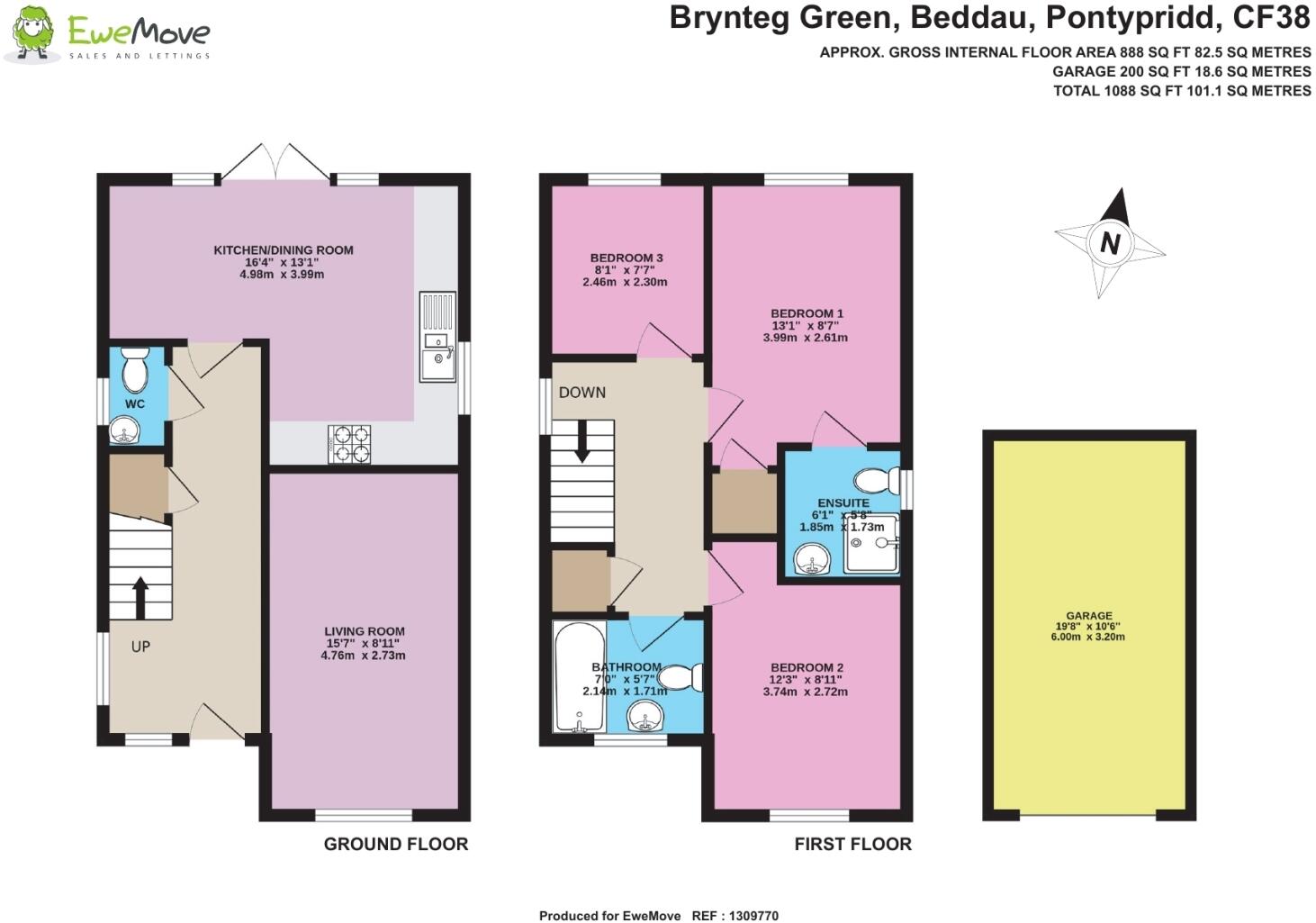 Brynteg Green, Beddau. CF38 2QA floorplan