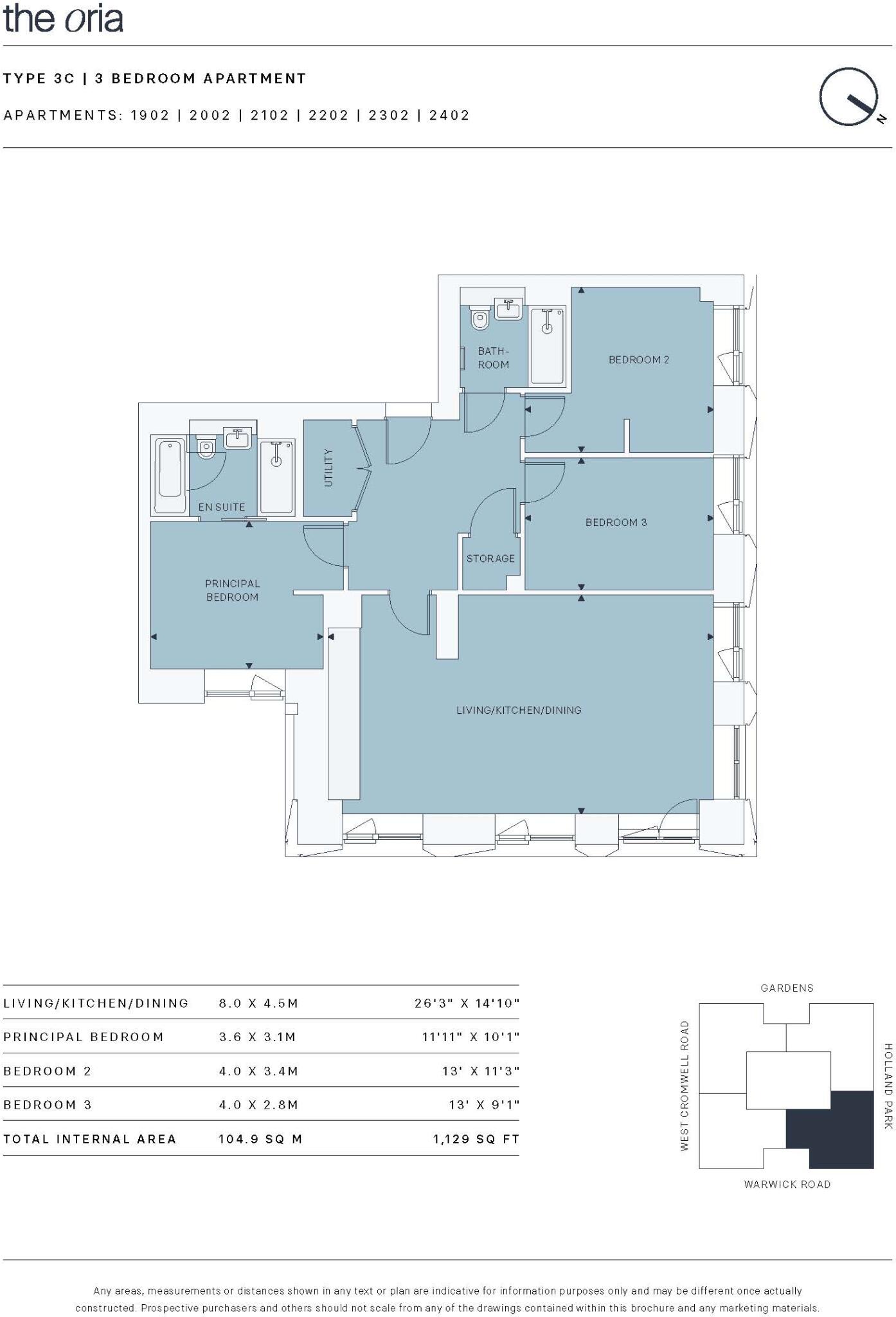 The Oria, 100 Kensington, 100 West Cromwell Road, London, W14 floorplan