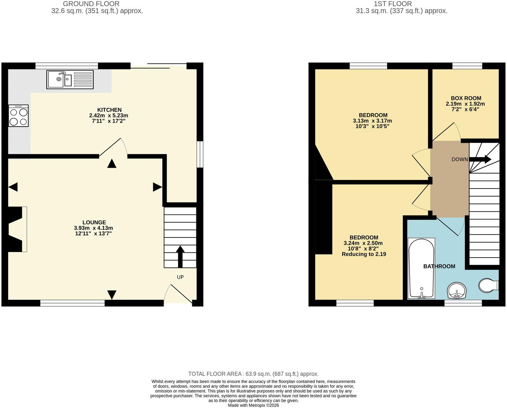 Southfield Close, Whitwell, S80 floorplan