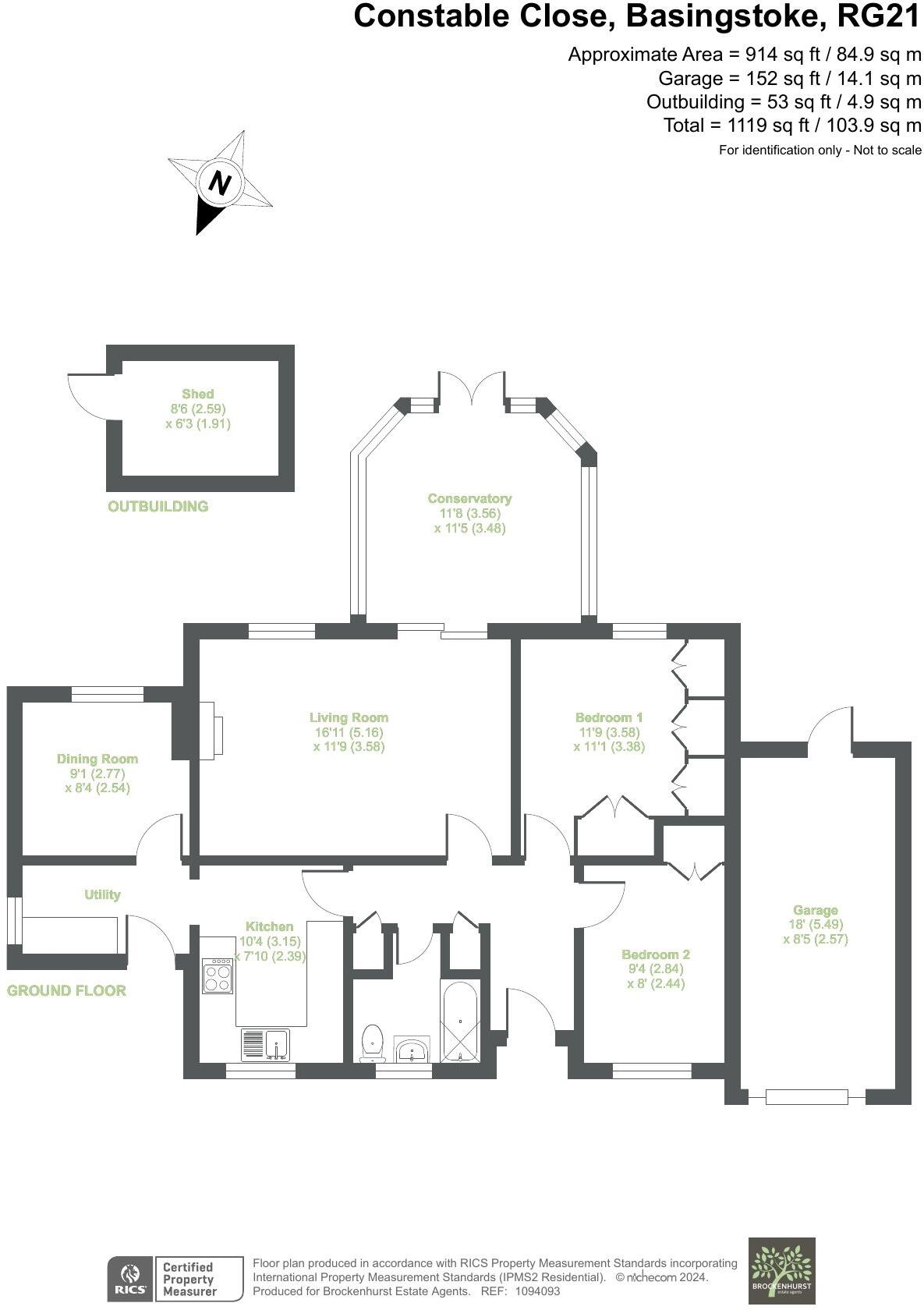 Constable Close, Basingstoke RG21 3QY floorplan