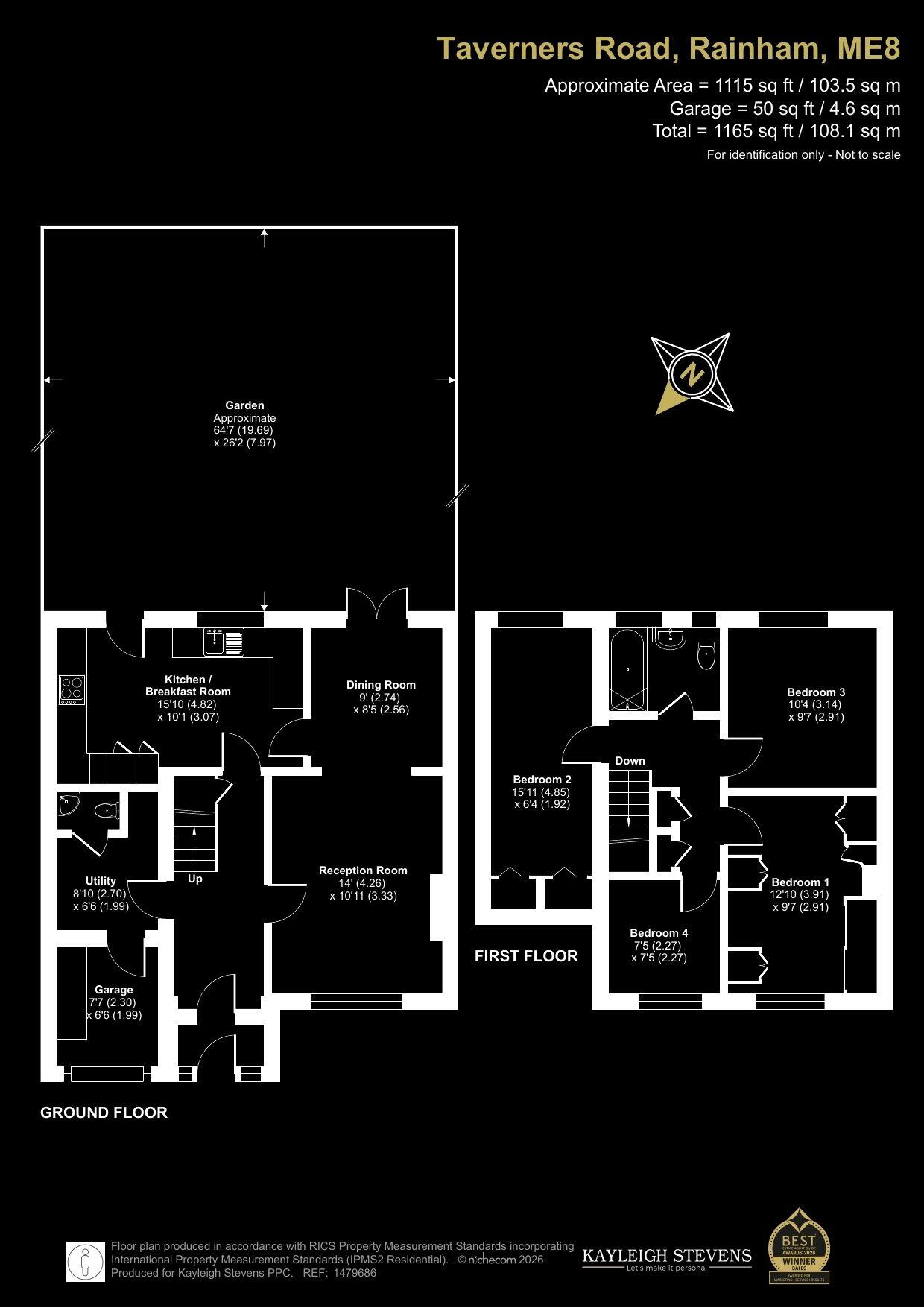 Taverners Road, Rainham, Gillingham, Kent, ME8 9AG floorplan