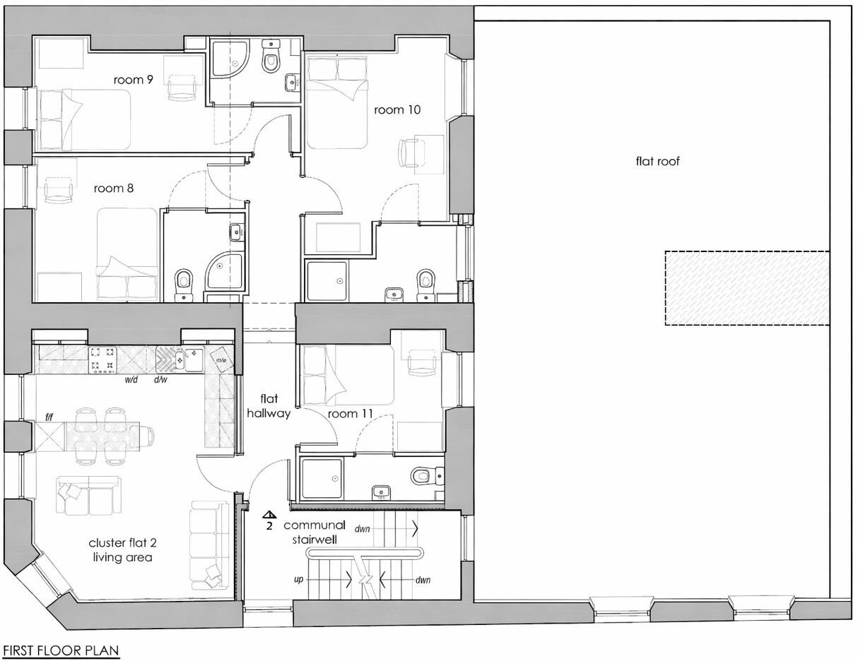 Middle Floor Flat, Town House, 32 Harwell Street, Plymouth, Devon, PL1 5BN - Available September 2026 floorplan