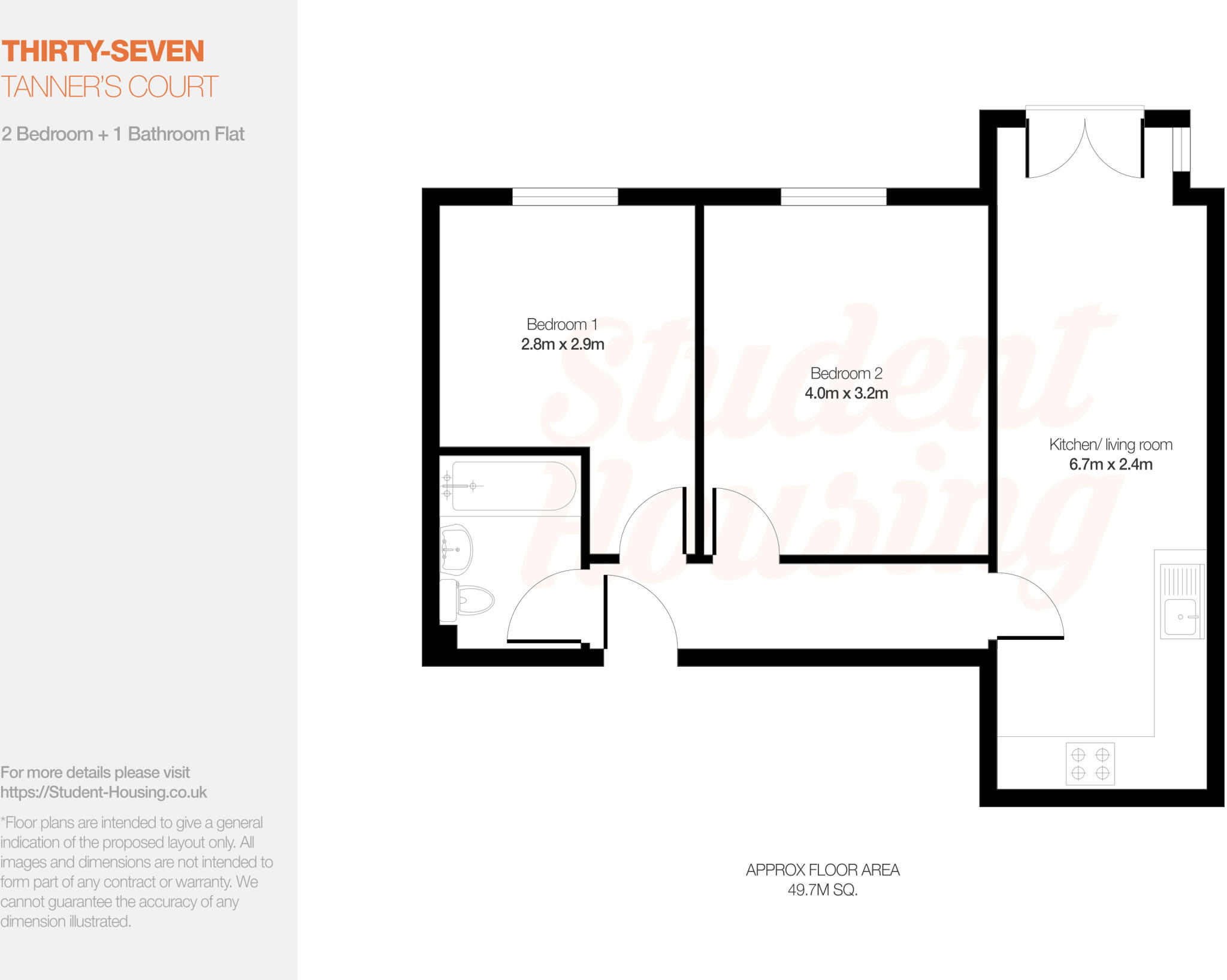 Tanner Court // 2 Bed Flat // Aug 2027 floorplan