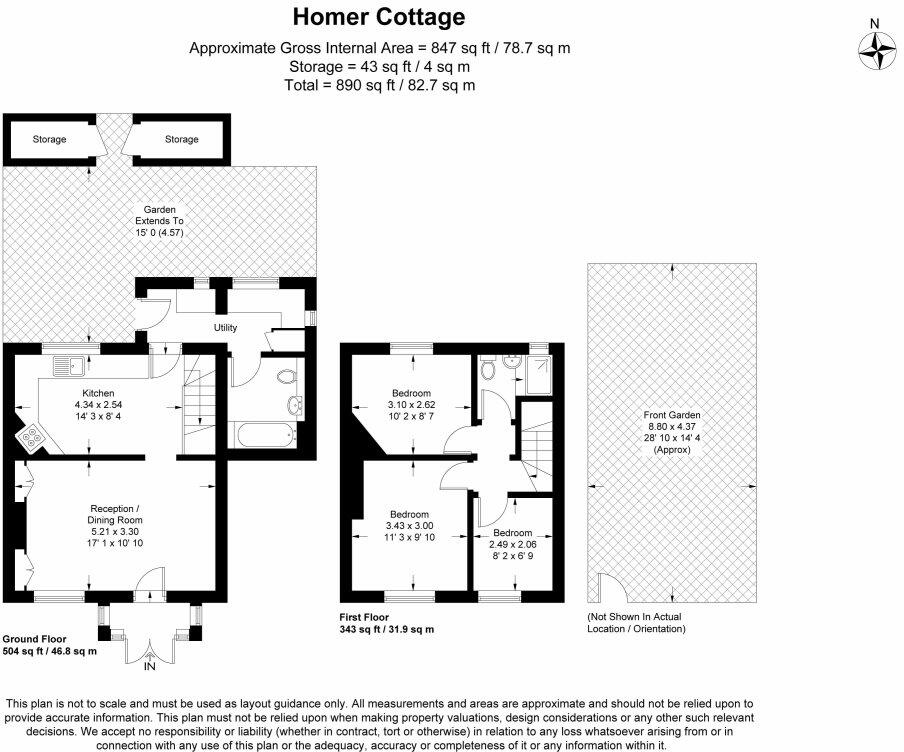 Homer Cottages, Selsey floorplan