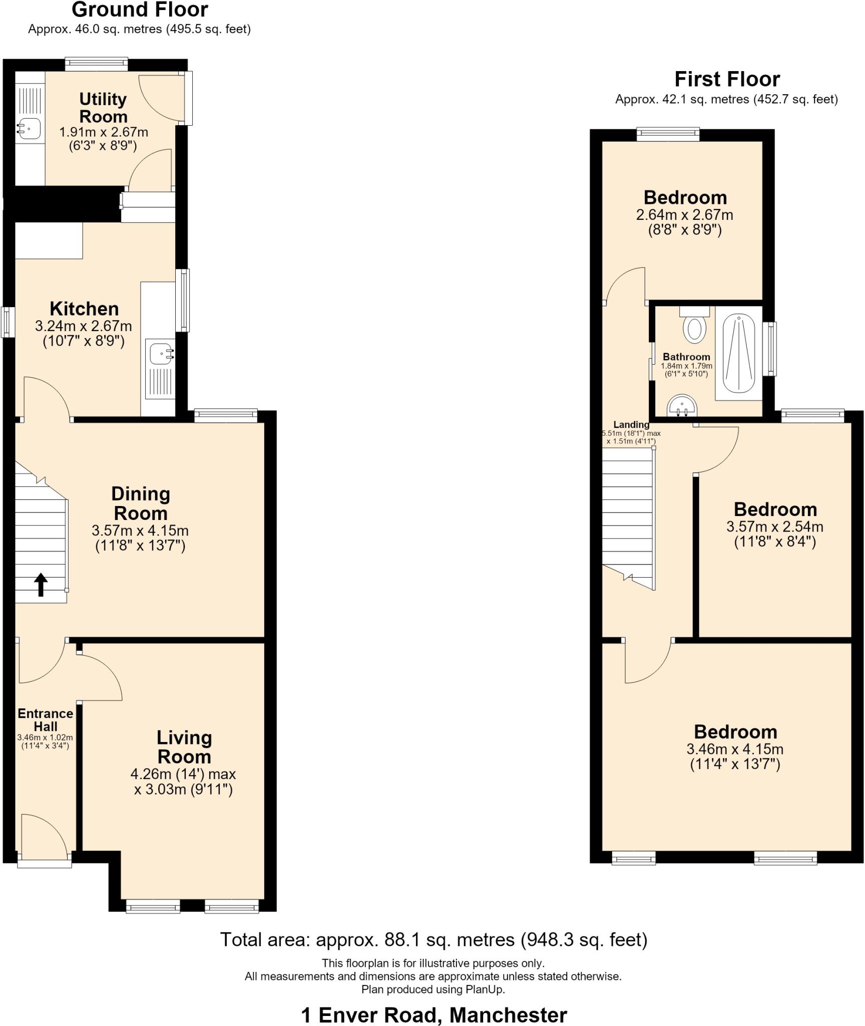 1 Enver Road, Manchester. M8 5UN floorplan