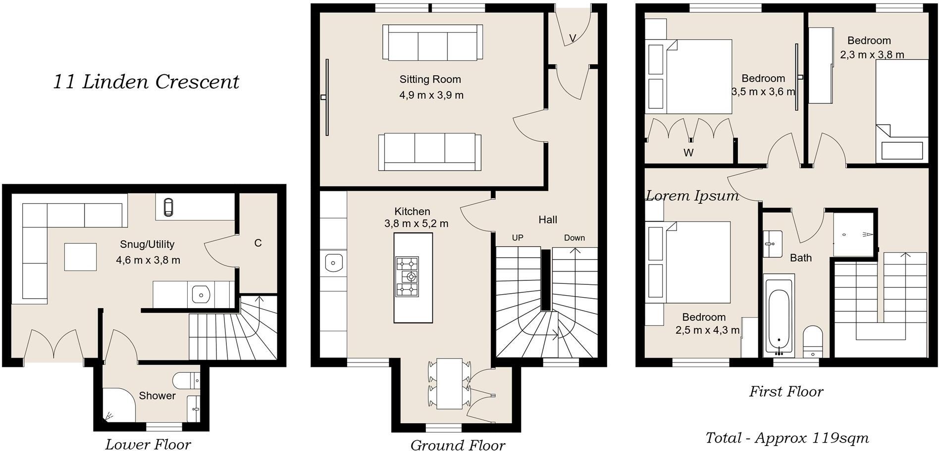 Linden Crescent, Hawick floorplan