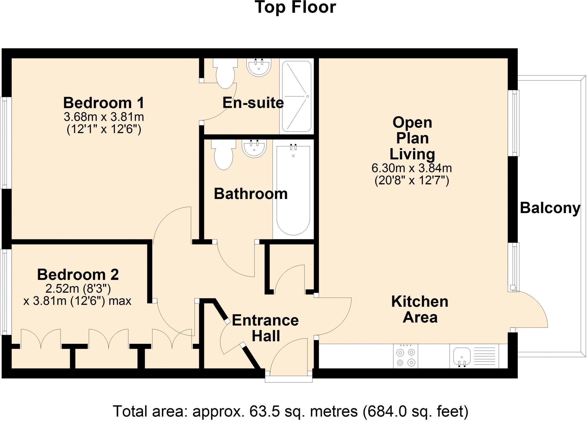 Wooburn Green Village Centre Private Balcony floorplan
