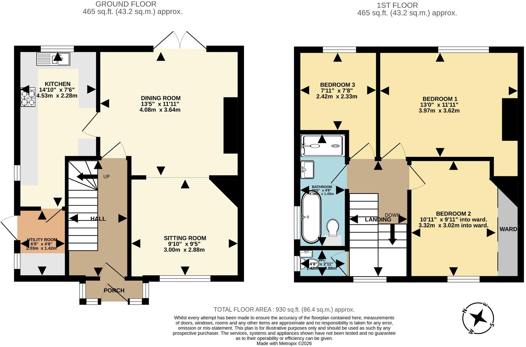 Elm Road, Exmouth floorplan