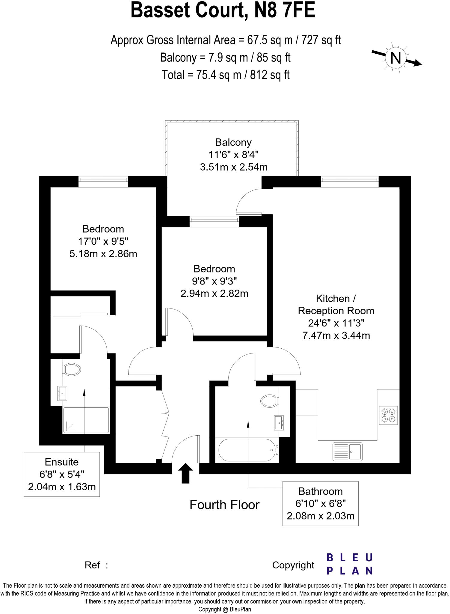 Basset Court, High Street, London, N8 floorplan