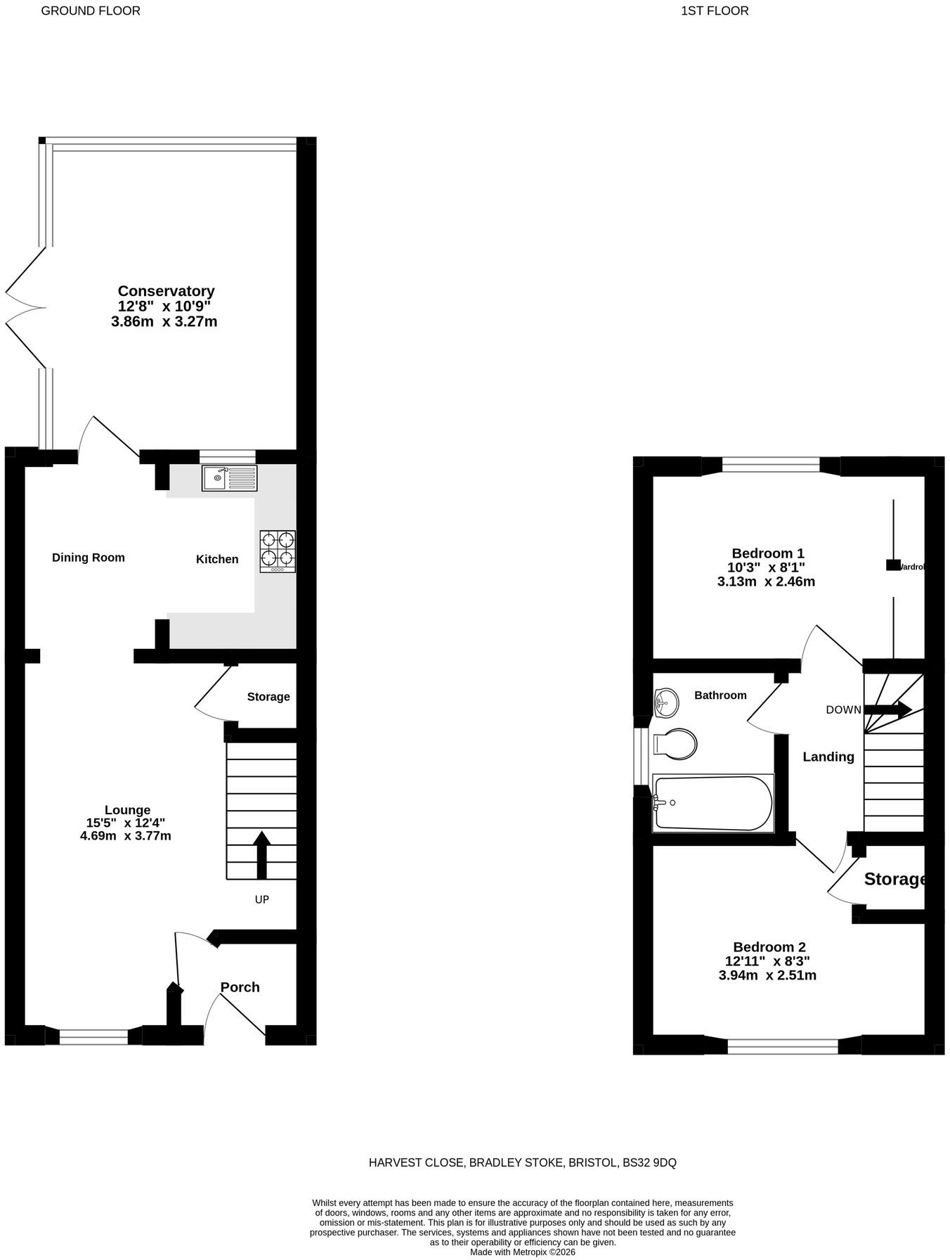 Harvest Close, Bradley Stoke, Bristol floorplan