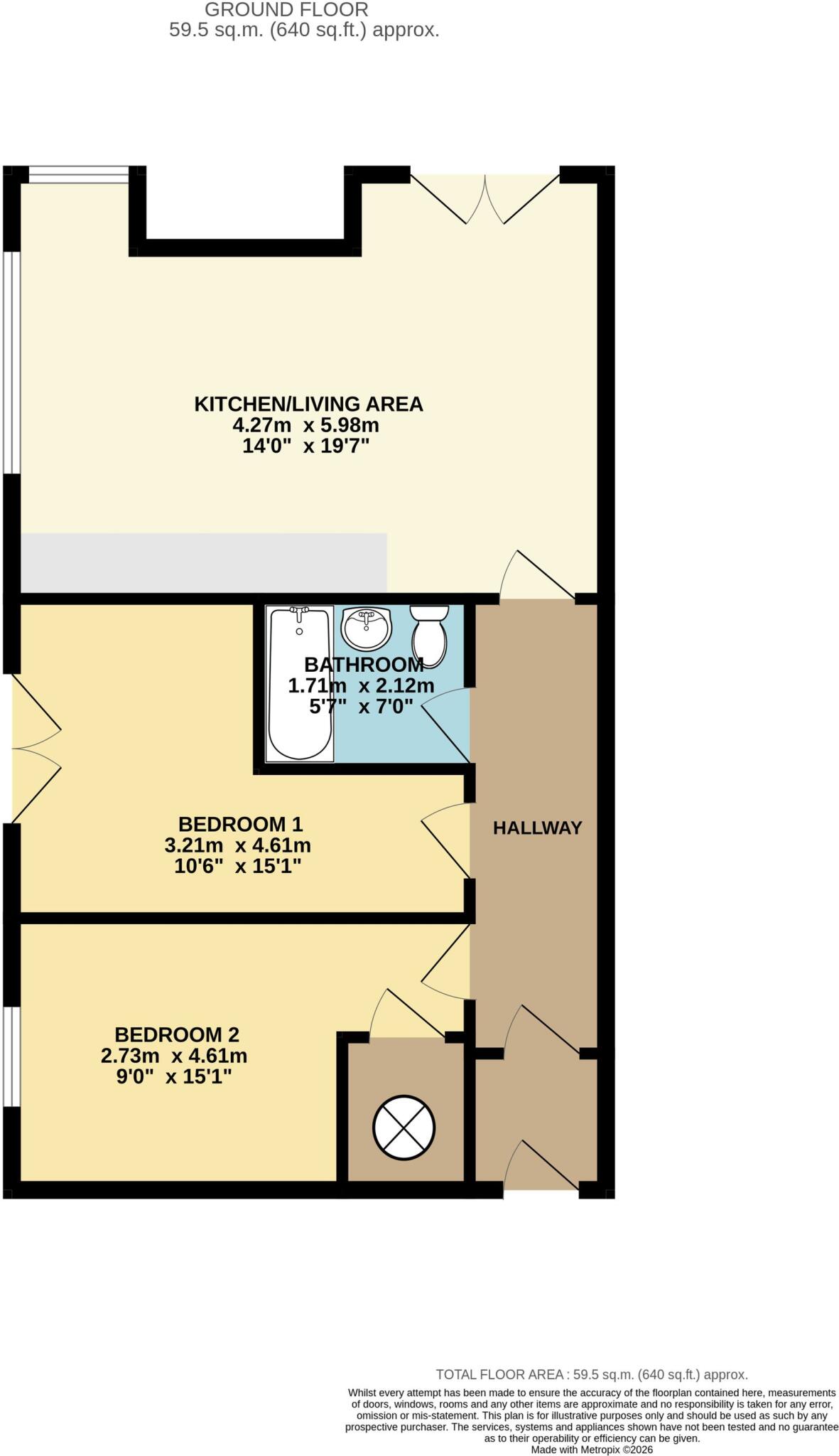 Apt 4, Ash Court, Ash Close Barlborough, S43 4XL floorplan