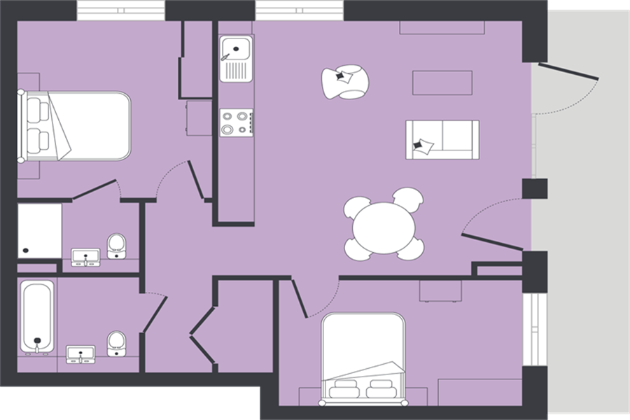 2 bed, 3rd floor, Pelican House, Barking, IG11 floorplan