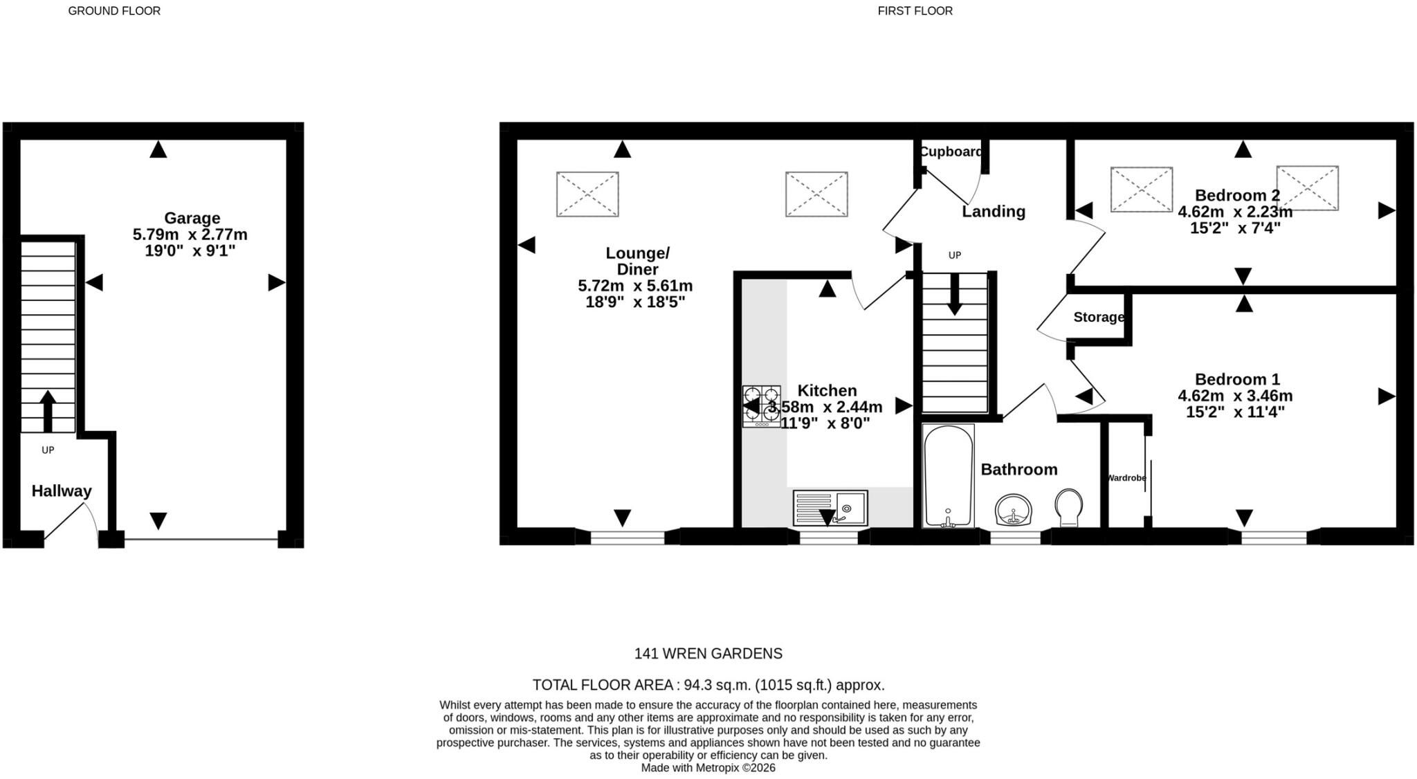 Wren Gardens, Portishead, North Somerset floorplan